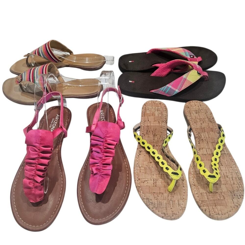 Lot of 4 Women's Thong Sandals SZ. 6.5
